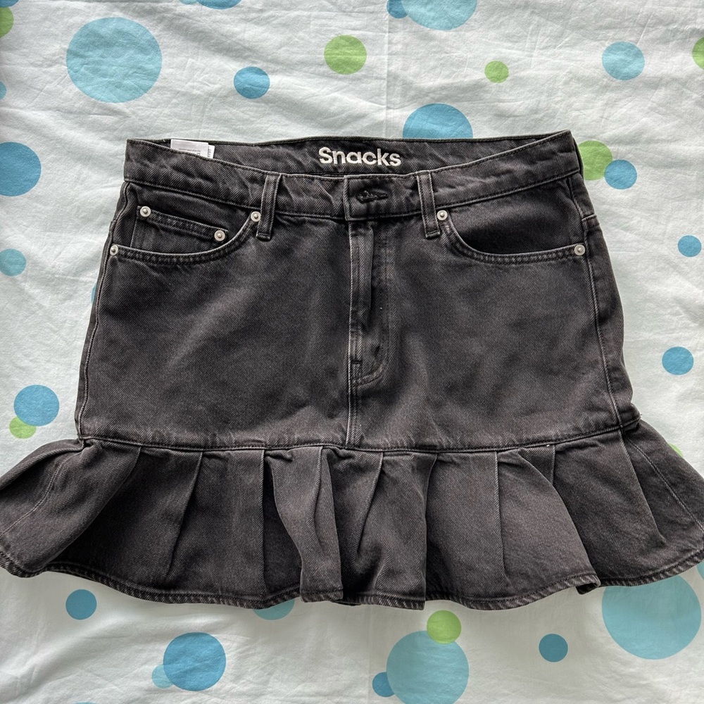 Mother Denim “snacks” mini skirt